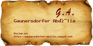 Gaunersdorfer Abélia névjegykártya